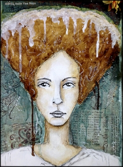 Original acrylic painting by Sally Van Nuys 'Hair-iette'