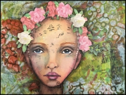MM Art Collage, Girl in a Garden